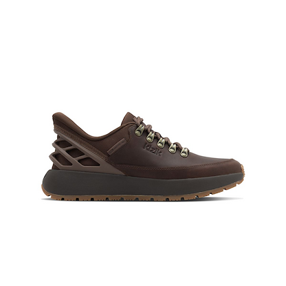 Kizik Men's Wasatch Leather Low Athletic Shoe Soft Silt/Demitasse - MWAL2602