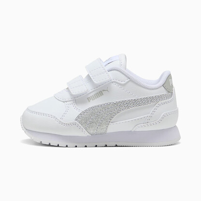 Puma Unisex Toddler ST Runner Hook and Loop, Puma White-Puma Silver-Cool Light Gray