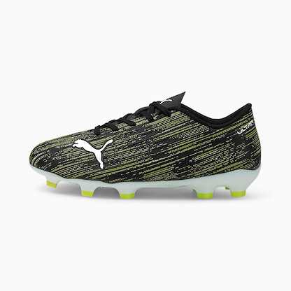 PUMA Unisex Kids' Ultra 4.2 Jr Firm Ground/Artificial Ground Soccer Cleats Puma Black/Puma White/Yellow Alert - 10636404