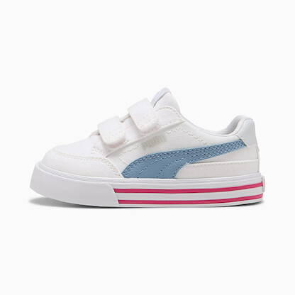 Puma Unisex Toddlers' Court Classic Vulc Hook and Loop Shoes, White-Silver Mist