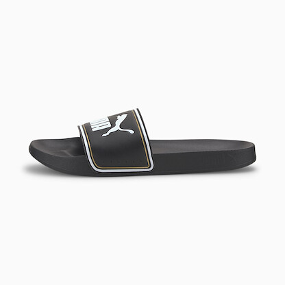 PUMA Women's Leadcat Slide Sandal Puma Black/Puma Team Gold/Puma White - 37227601