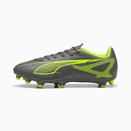 PUMA Men's Ultra 5 Play Firm/Artificial Ground Soccer Cleat Matte Aged Silver/Yellow Alert/Aged Silver - 10816903