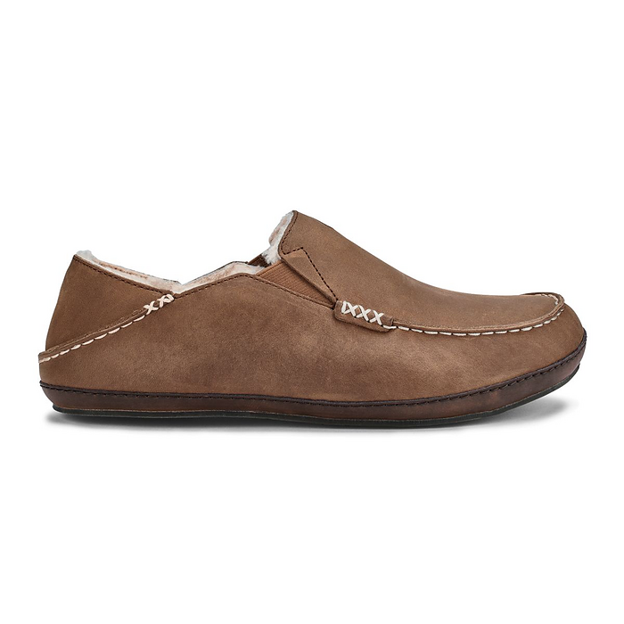 OluKai Men's Moloa Slipper Dark Wood/Dark Wood - 10252-6363