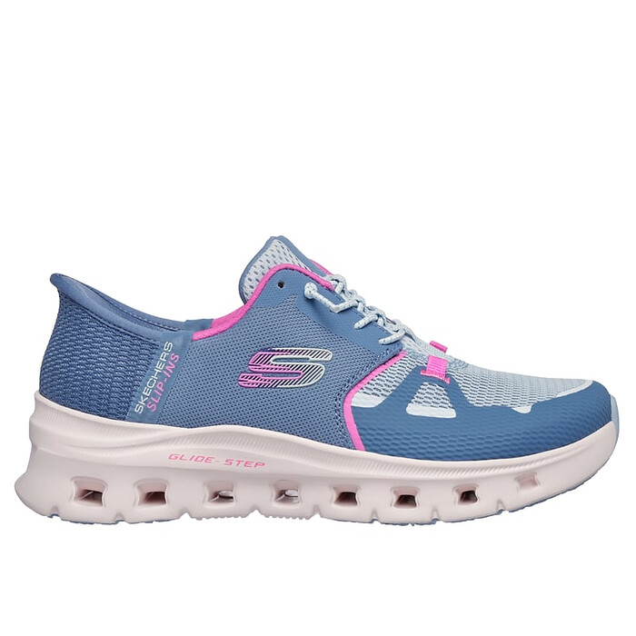 SKECHERS WORK Women's Slip-Ins Glide-Step Pro - Edrura Soft Toe EH Slip Resistant Work Shoe Slate/Pink - 108261-SLTP