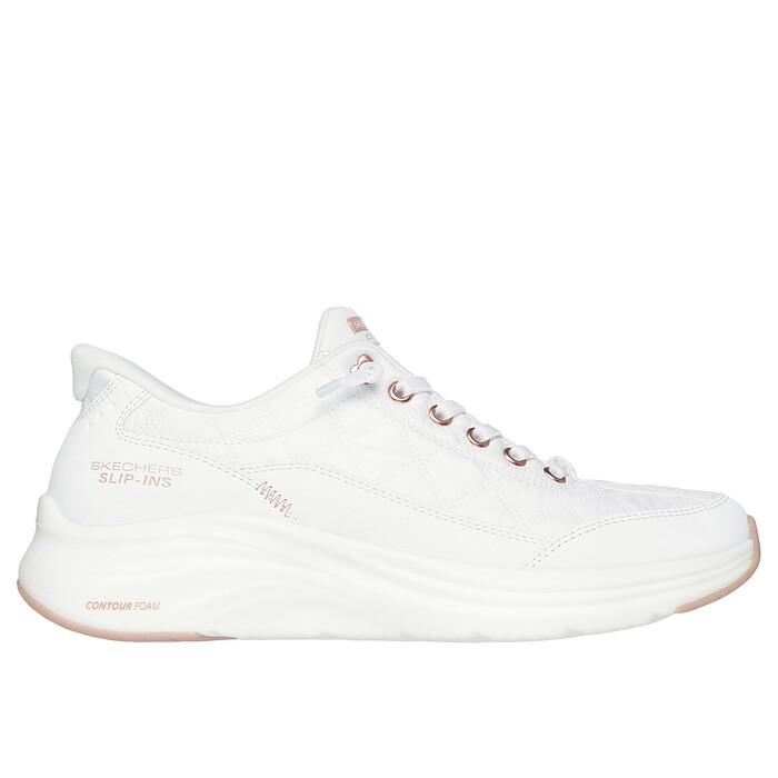 Skechers Women's Slip-ins: Contour Foam - Cozy Fit Golden Hour Slip-In Sneaker White/Rose Gold - 150413-WTRG