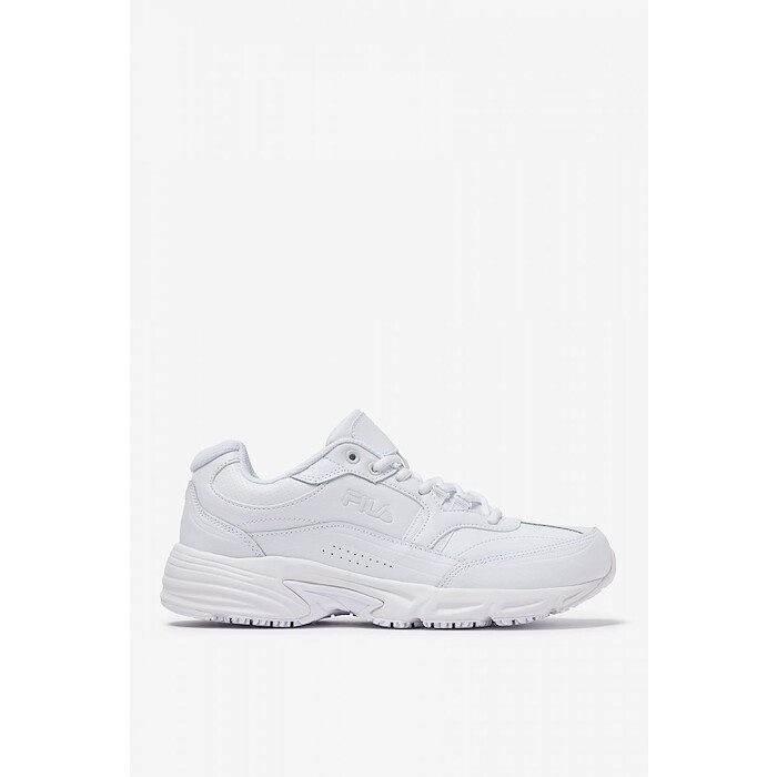 FILA WORK Men's Memory Workshift Soft Toe Slip Resistant Work Shoe White/White/White - 1SG30002-100