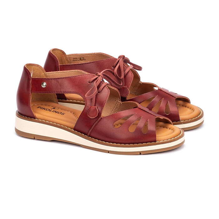 Pikolinos Women's Roquetas Ghillie Tie Sandal Sandia - W9B-0947-520