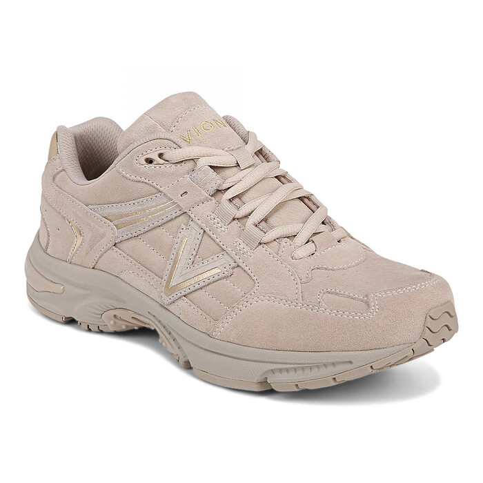 Vionic Women's 23Walk 2.0 Waling Shoe Oatmeal Gold Suede - J0683L3250