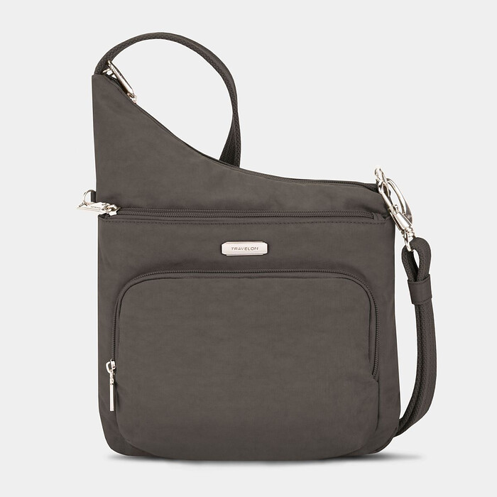 Travelon Anti-Theft Essentials North/South Asymmetric Crossbody Smoke - 43487-510