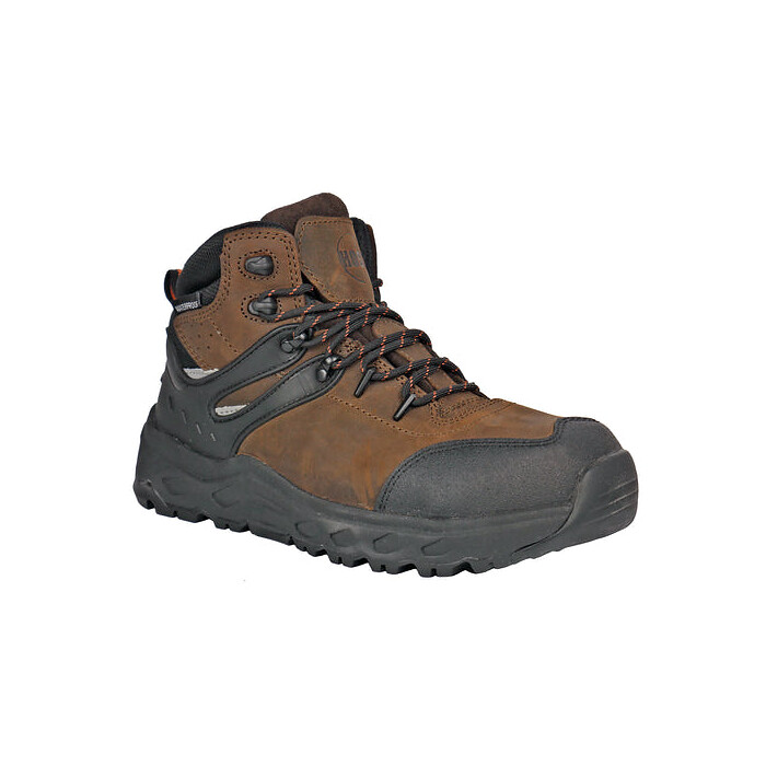 HOSS Men's 6" Stomp Aluminum Toe Waterproof Work Boot Brown - 60203