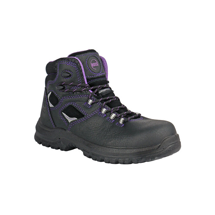 HOSS Women's 6" Lacy Composite Toe Waterproof Work Boot Black Buffalo Leather - 70120