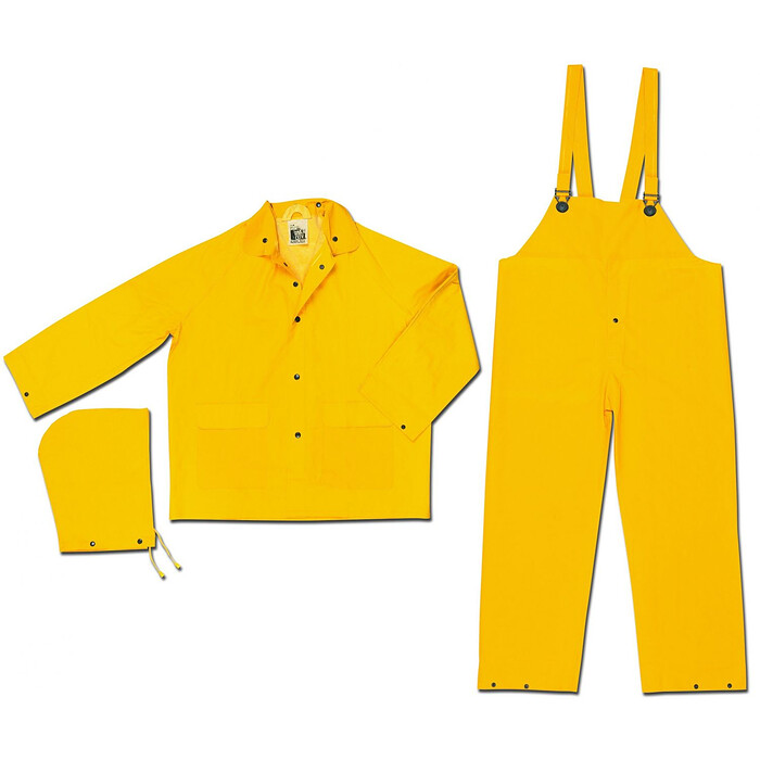 MCR Safety Unisex Waterproof Yellow Rain Suit (Jacket, Hood, & Bib Pants) - 2003