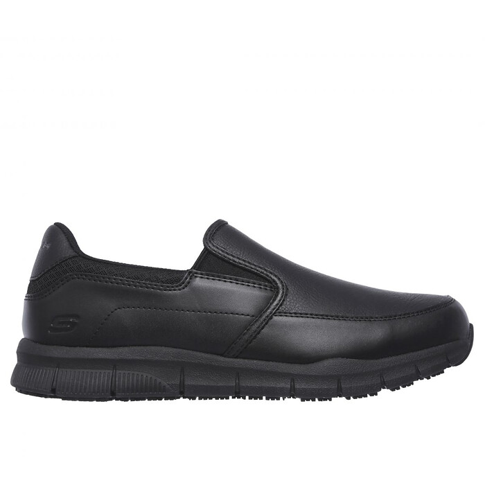 SKECHERS WORK Men's Relaxed Fit Nampa - Groton SR Slip Resistant Work Shoe Black - 77157-BLK