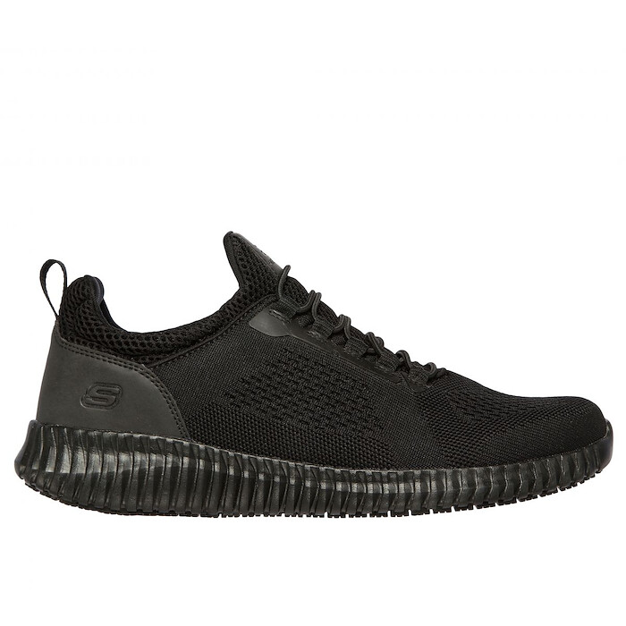 SKECHERS WORK Men's Relaxed Fit: Cessnock SR Soft Toe Slip Resistant Work Shoe Black - 77188-BLK