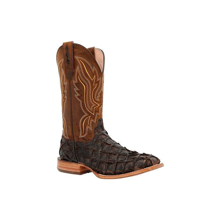 Durango Men's 12" Premium Exotics™ Western Boot Dark Brown Pirarucu - DDB0380
