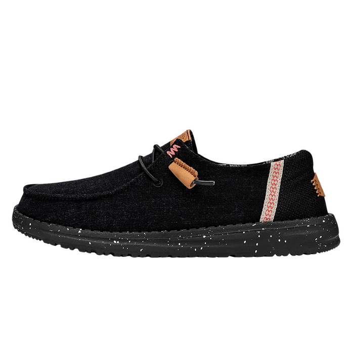 HEY DUDE Shoes Girls' Wendy Youth Washed Canvas Black - 40553-001