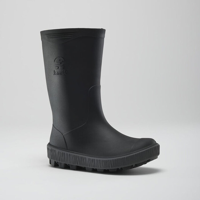 Kamik Kid's Riptide Waterproof Rain Boot Black/Charcoal - EK6285-BCH