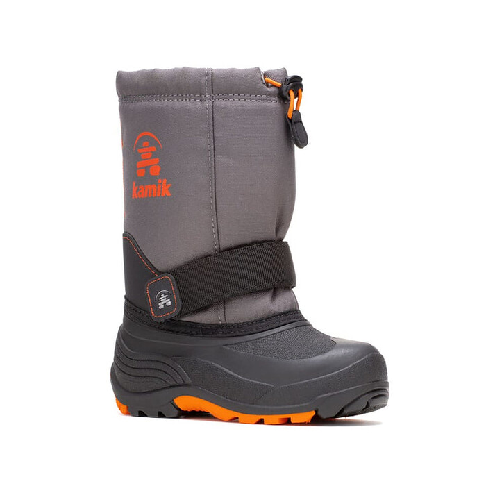Kamik Unisex Kids' Rocket Charcoal Flame Winter Boot - NK8125-CFL