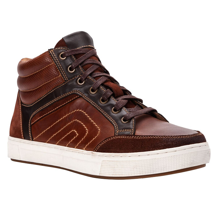 Propet Men's Kenton Zip-Up High Top Sneaker Brown - MCA005LBR