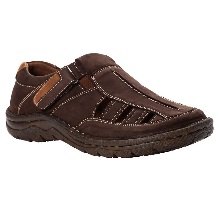 Propet Men's Jack Fisherman Sandal Coffee Nubuck - MSA013SCF