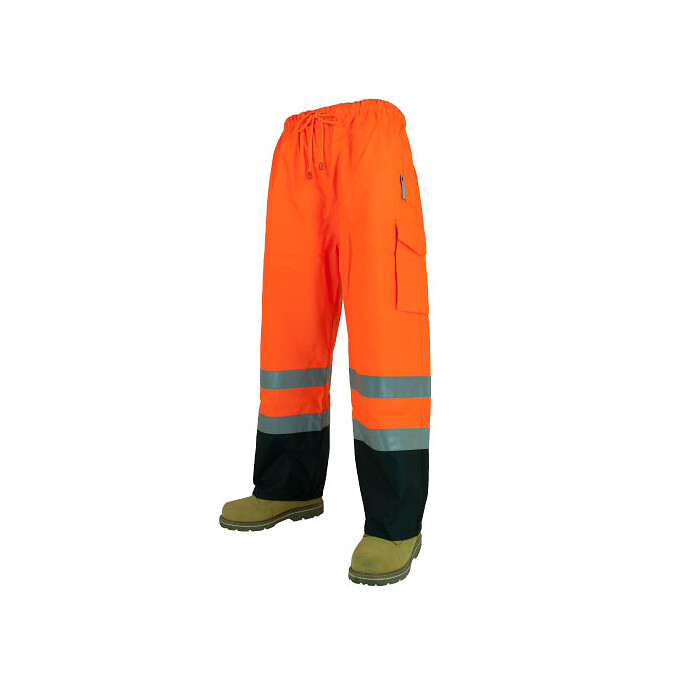 3A SAFETY Unisex Hi-Vis Reflective Waterproof Pants Orange - PE4200