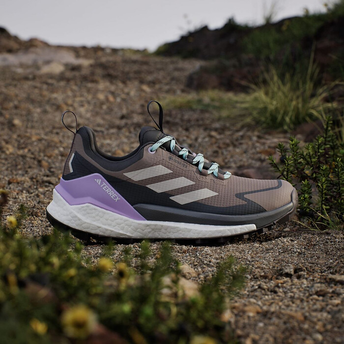 Adidas Women's Terrex Free Hiker 2.0 Low Gore-Tex Waterproof Hiking Shoes Trace Brown/Wonder Alumina/Carbon - JQ9912