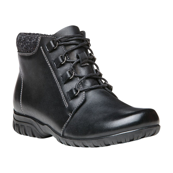 Propet Women's Delaney Ankle Boot Black Leather - WFV002LBLK