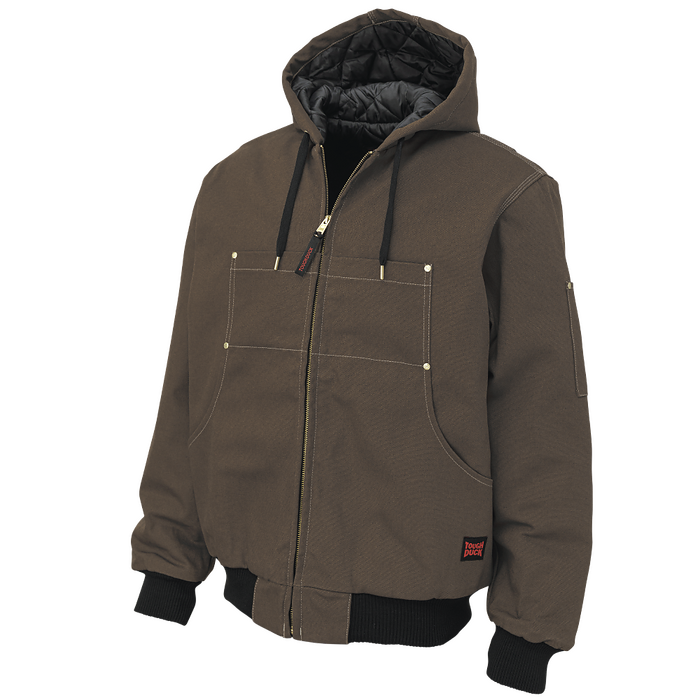 Tough Duck Unisex Classic Hooded Bomber Jacket Dark Brown - WJ30