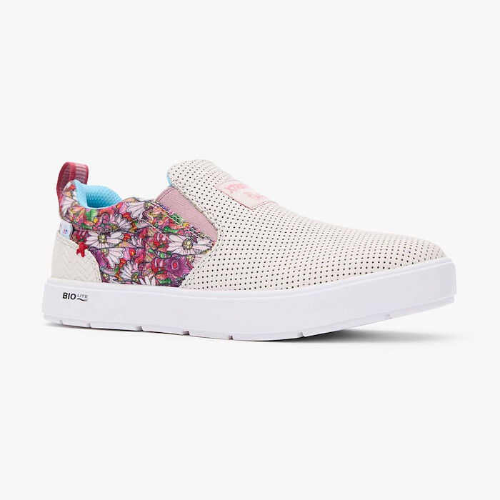 XTRATUF Women's Sharkbyte 2.0 Eco Slip-On Shoe White Onyx Multi Floral Fish - XSB2W100