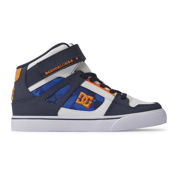 DC Shoes Unisex Kids' Pure High Elastic Lace High-Top Shoes Shady Blue/Orange - ADBS300324-SBO