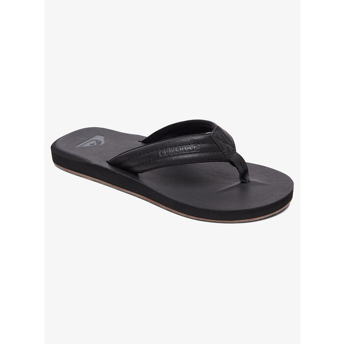 Quiksilver Men's Carver Nubuck Flip Flop Sandals Solid Black - AQYL100623-SBKM