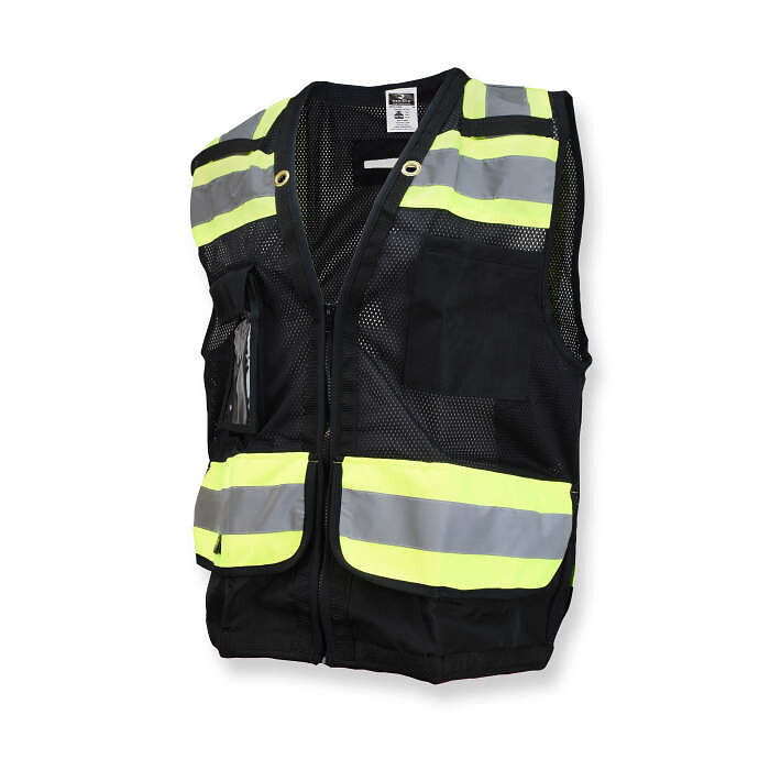 Radians Men's Type O Class 1 Heavy Duty Surveyor Safety Vest Black - SV59-1ZBM