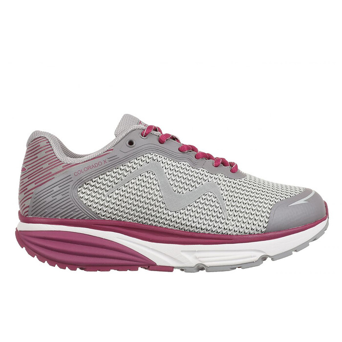 MBT Women's Colorado X Walking Shoe Light Grey/Berry - 702640-1613Y