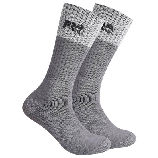 Timberland PRO Men's Colorblock Full Cushion Boot Socks Grey (2 pairs) - 43TB302341TD-065