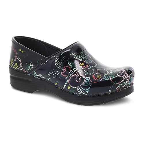 Dansko Women's Professional Clog Dotted Floral Patent Leather - 406410202