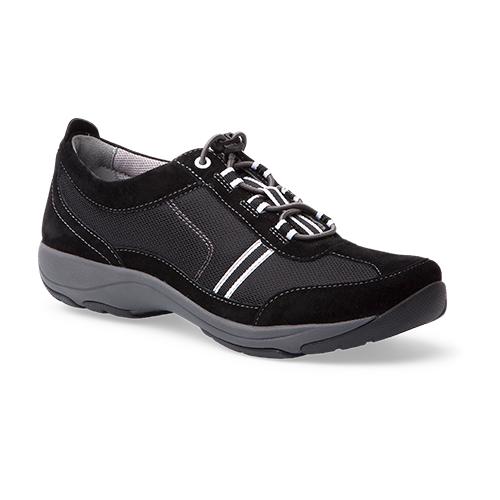Dansko Women's Helen Black/White Suede Sneaker - 4503020294