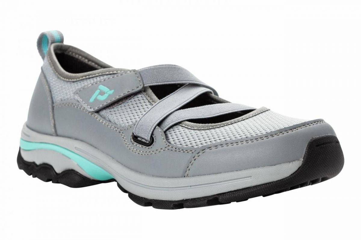 Propet Women's Poppy Sporty Mary Jane Grey/Mint - WOA003MGMI