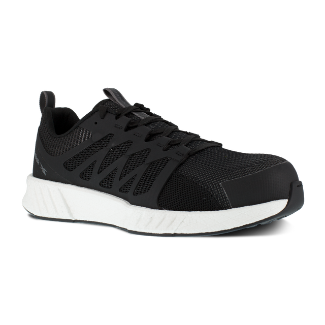 Reebok Work Men's Fusion Flexweave Composite Toe ESD Athletic Work Shoe Black/White - RB4311